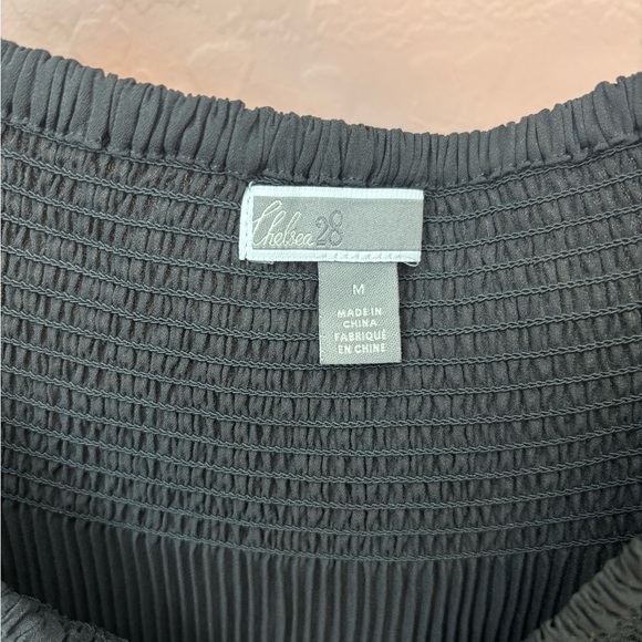 Chelsea28 Black Pleated Blouse with Lace Hem - Picture 4 of 5